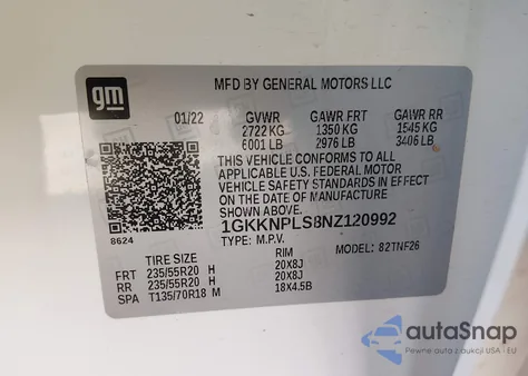 2022 GMC Acadia Fwd Denali from USA, damaged, VIN 1GKKNPLS8NZ120992